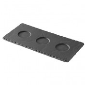 Plateau 3 encoches tray with 3 indents Basalt Revol
